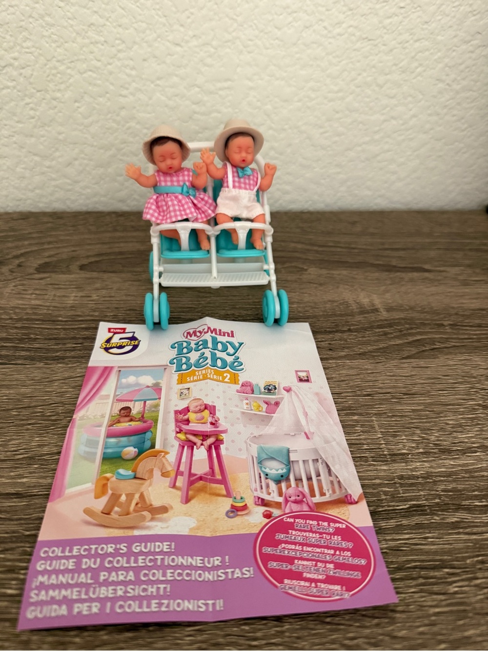 Zuru My Mini Baby Series 2 Super Rare Boy/Girl Twins with Double Stroller